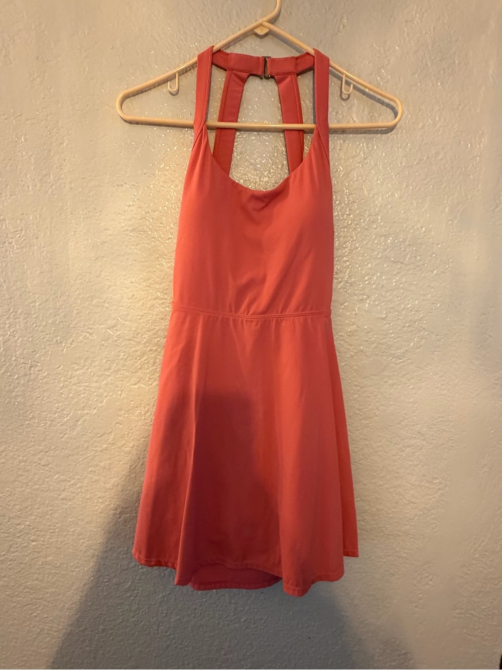 HALARA Coral Halter Mini Dress